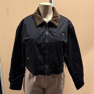 Iris Black Bomber Jacket with Brown Collar size M nwt